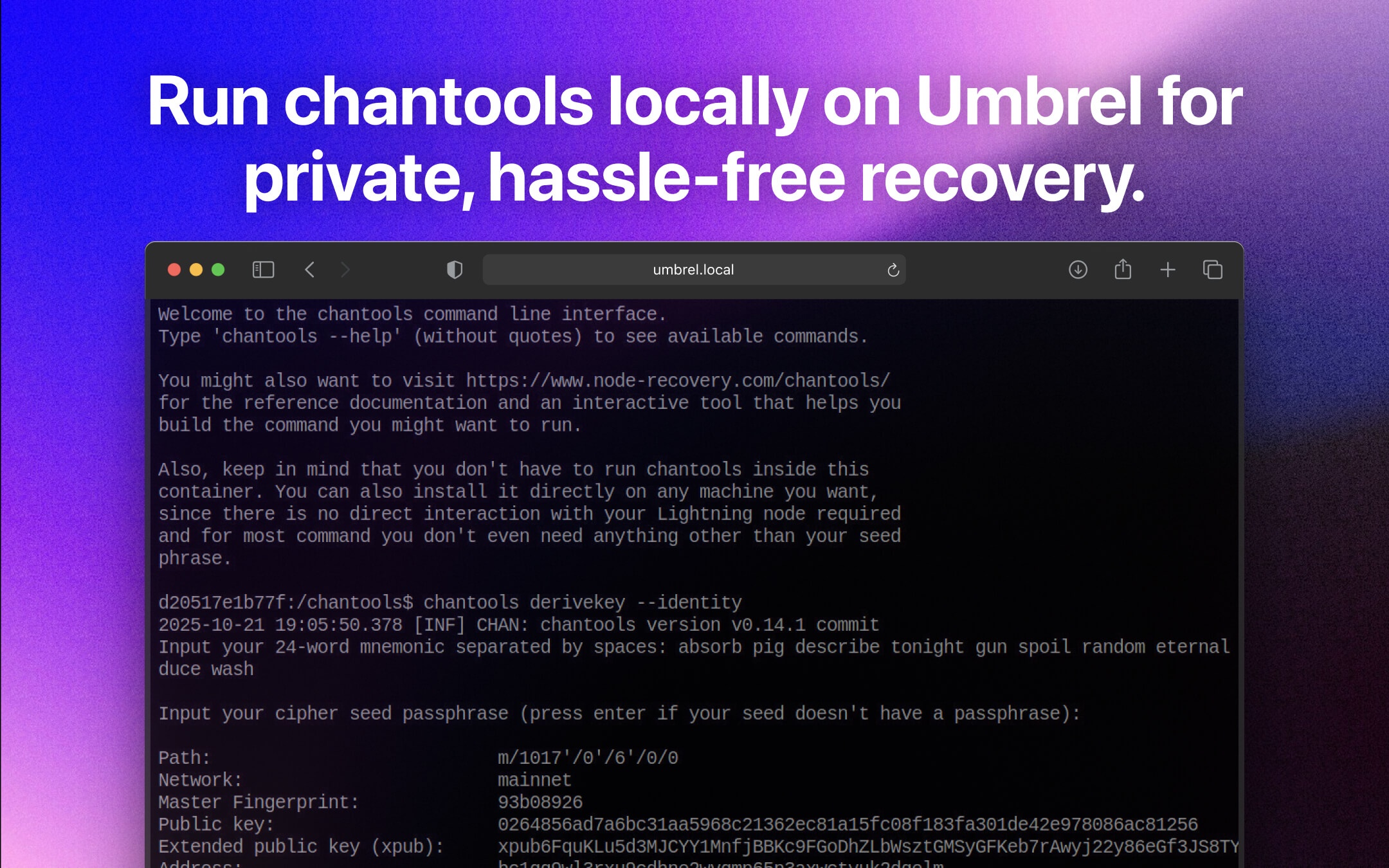 Screenshot 3 of chantools CLI