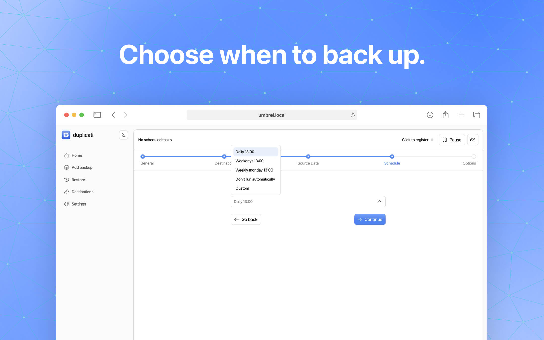 Screenshot 3 of Duplicati