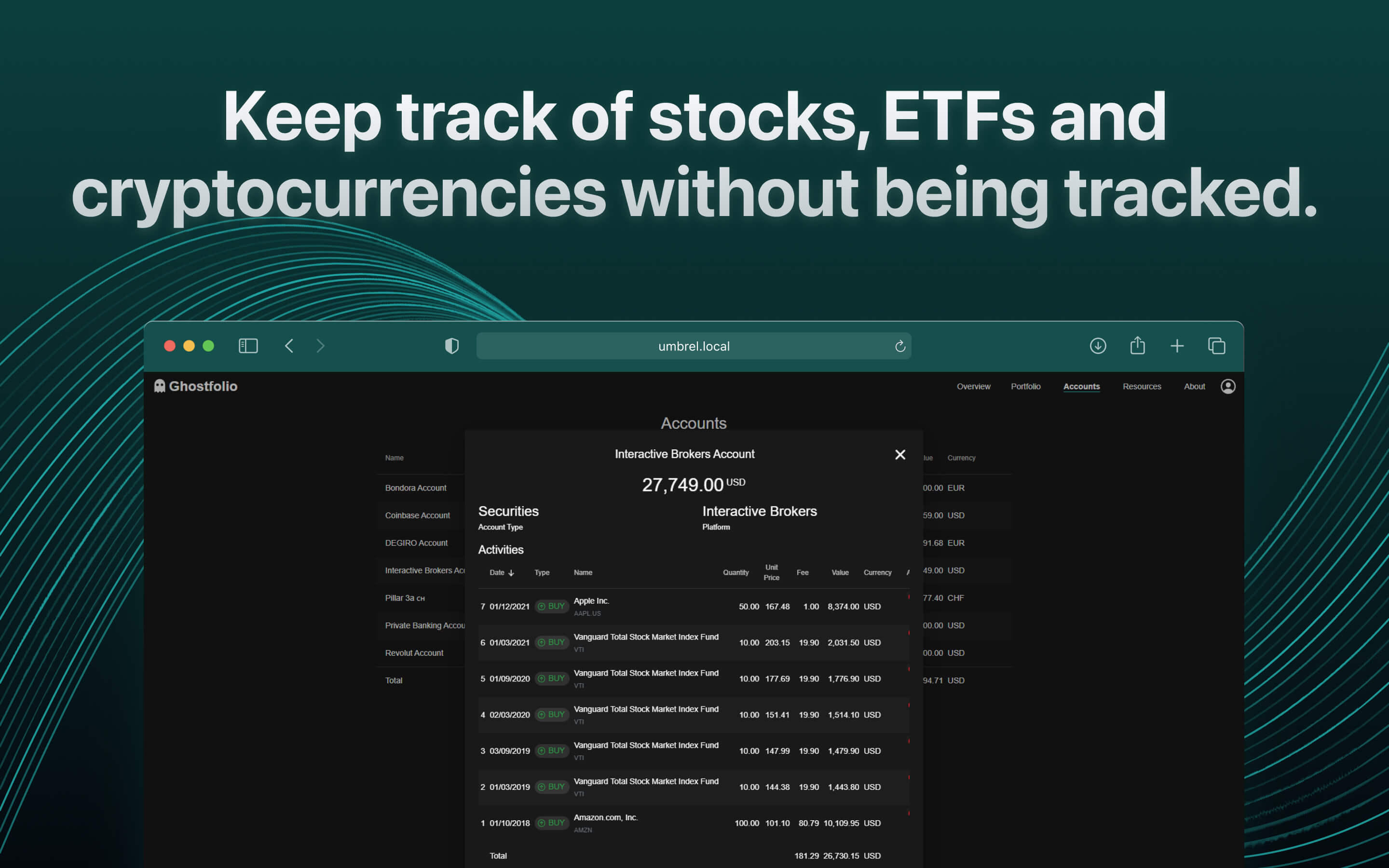 Screenshot 3 of Ghostfolio