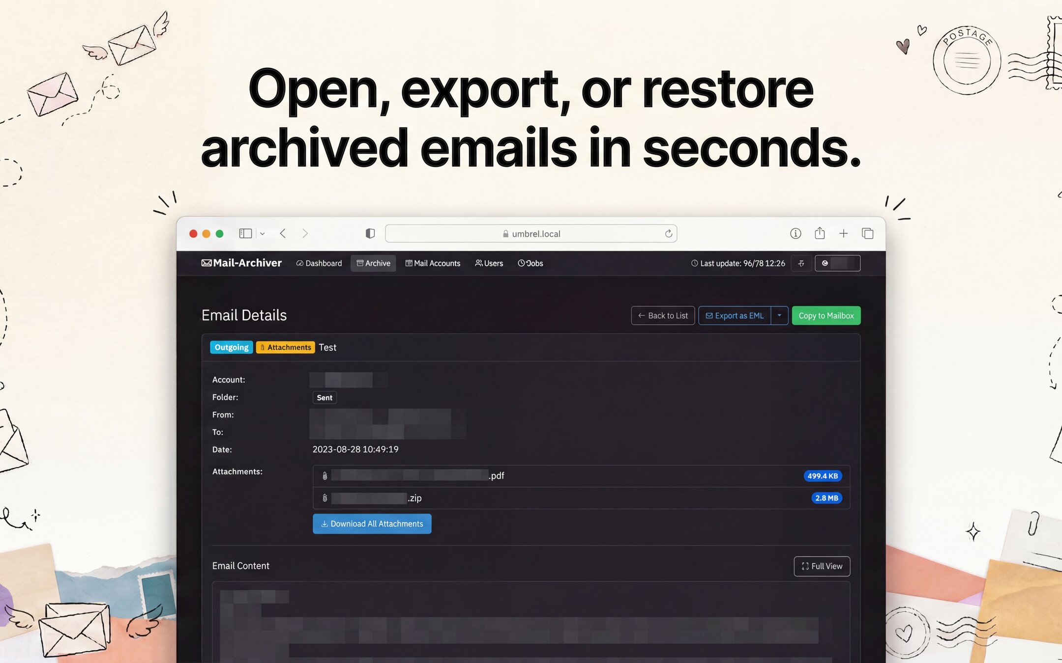 Screenshot 3 of Mail Archiver