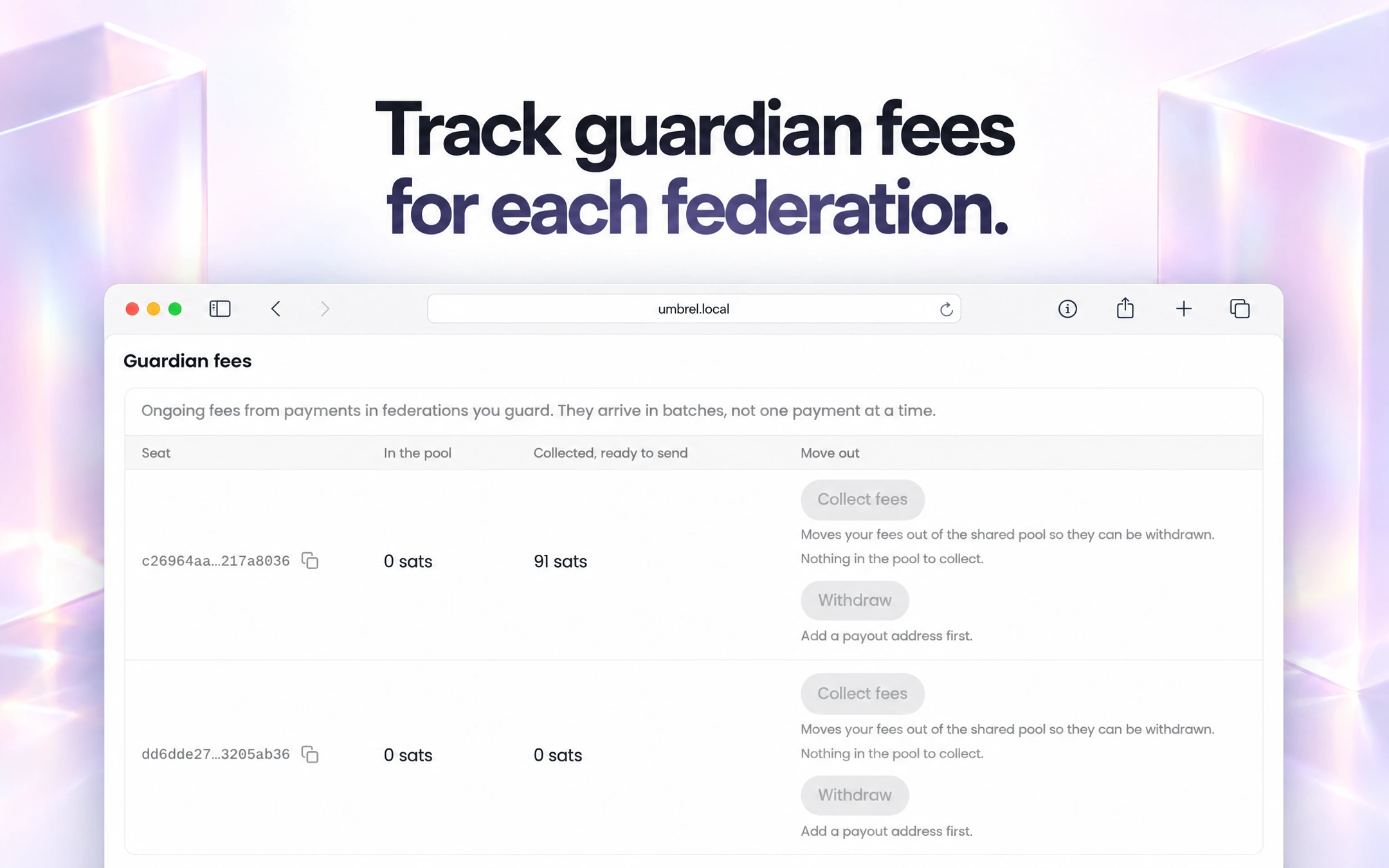 Screenshot 3 of Manifold Fedimint Guardian