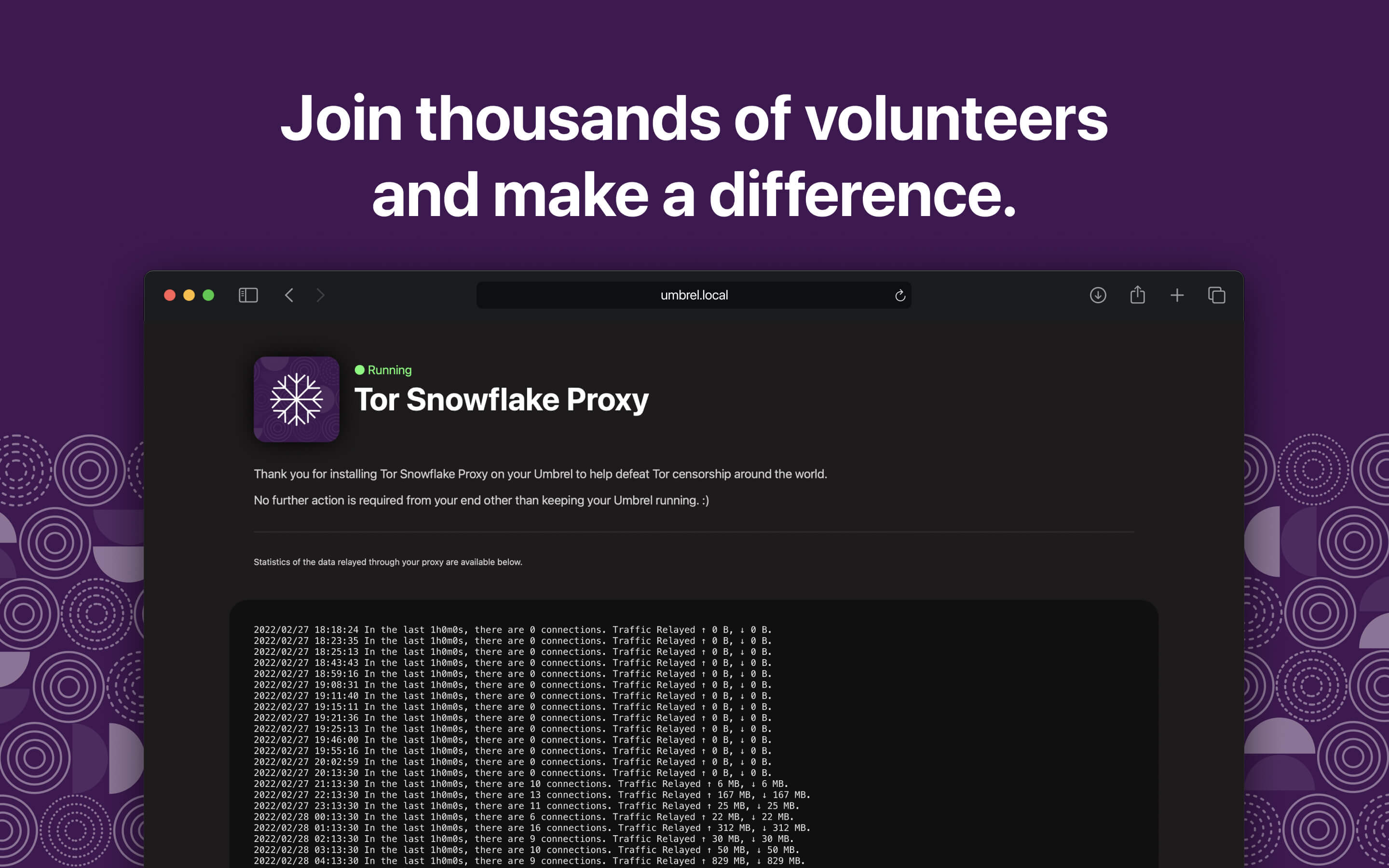 Screenshot 3 of Tor Snowflake Proxy