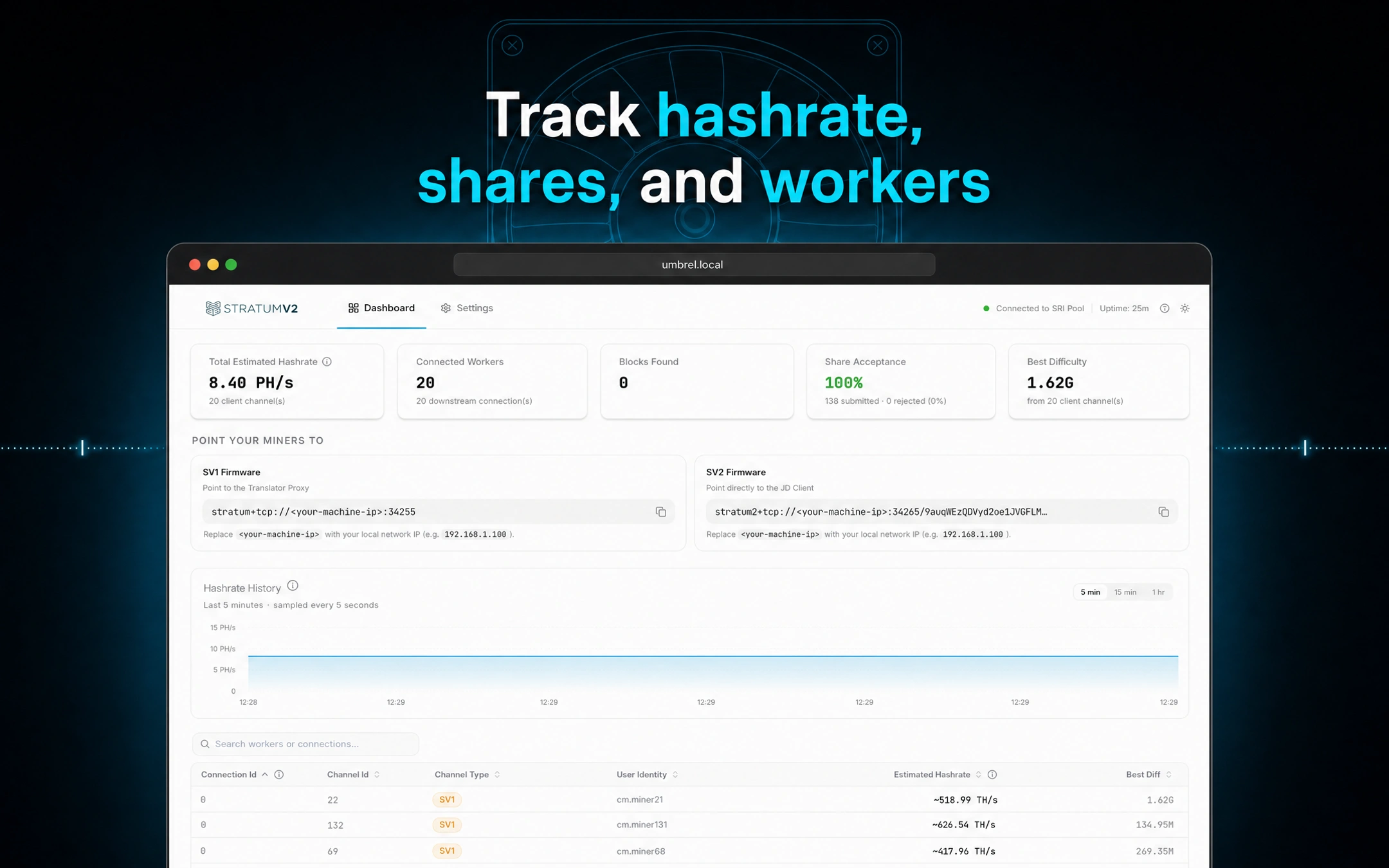 Screenshot 5 of Stratum V2 UI