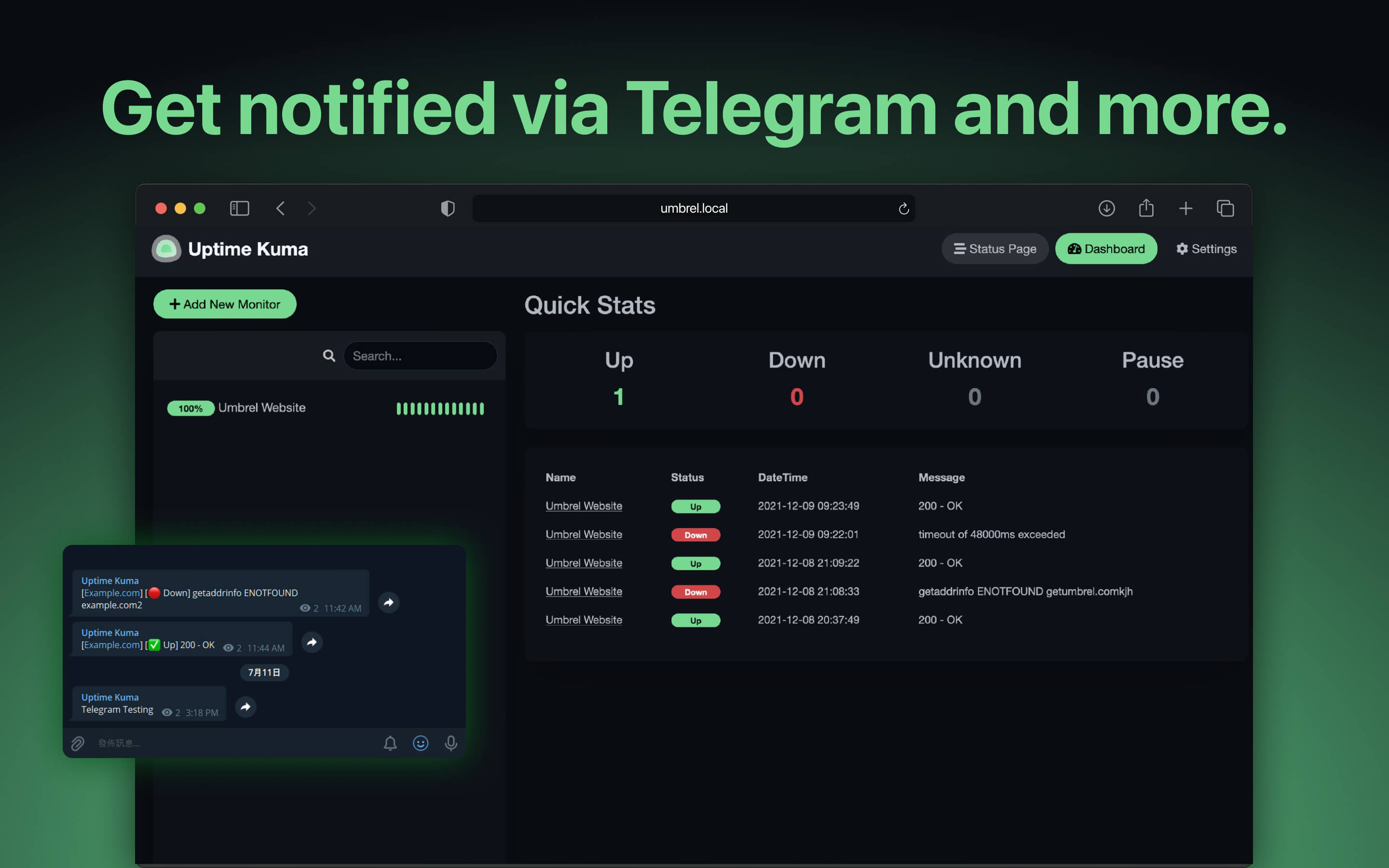 Screenshot 3 of Uptime Kuma